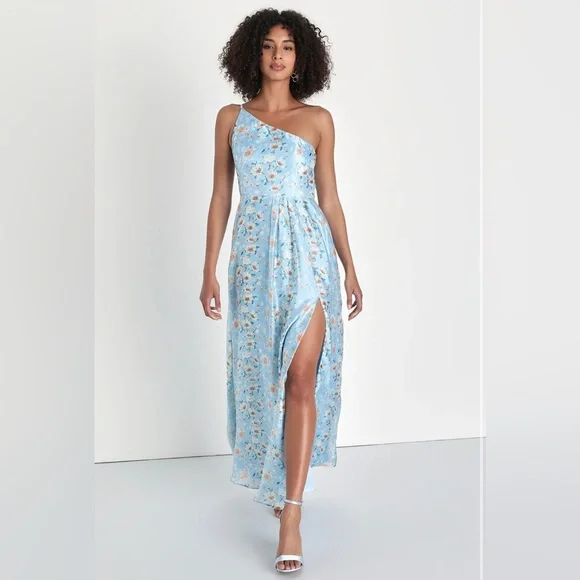 Lulus Dresses Lulus Bloom Into Love Blue Floral Organza